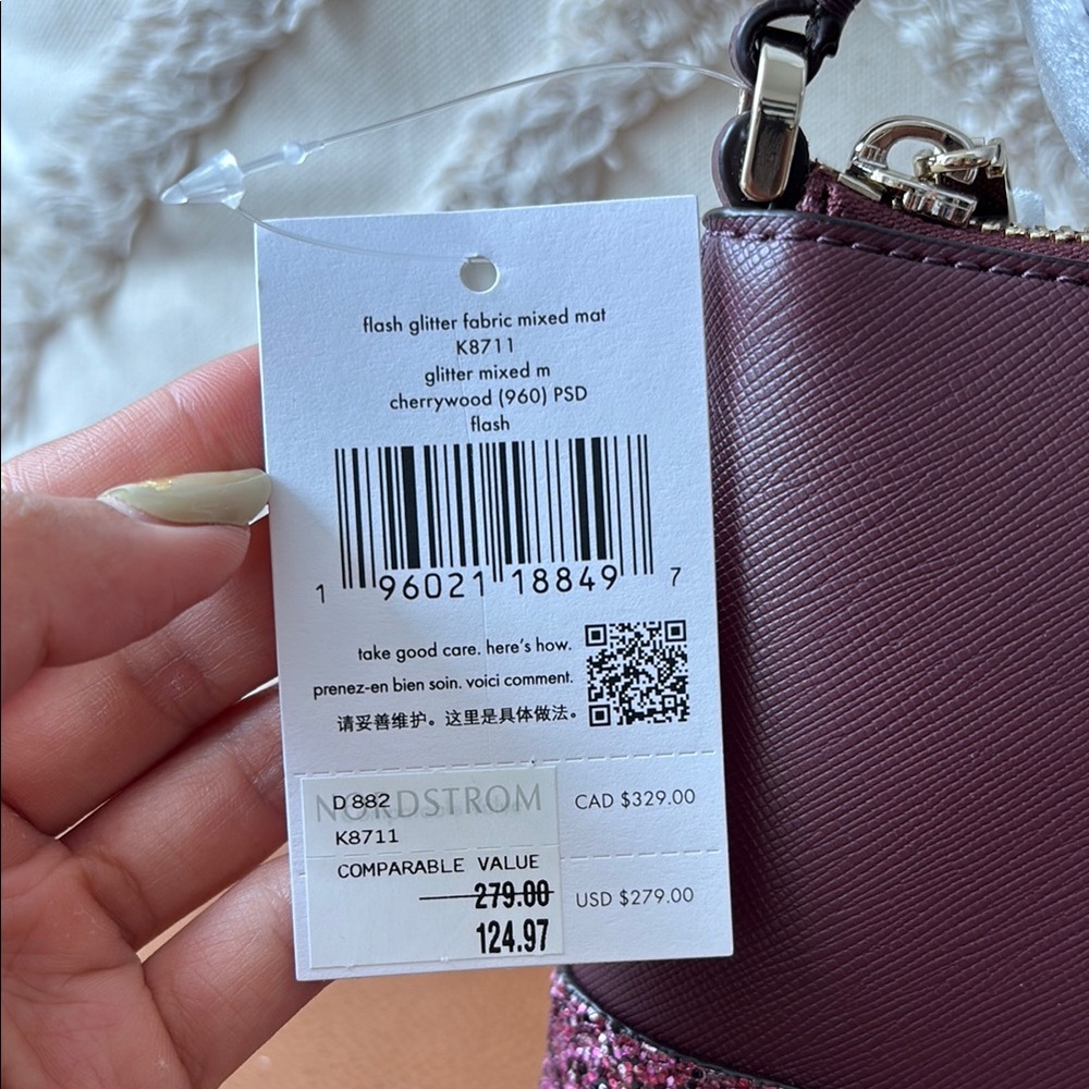 Kate Spade Flash Glitter Crossbody Bag, Cherrywood, NWT - Picture 4 of 14